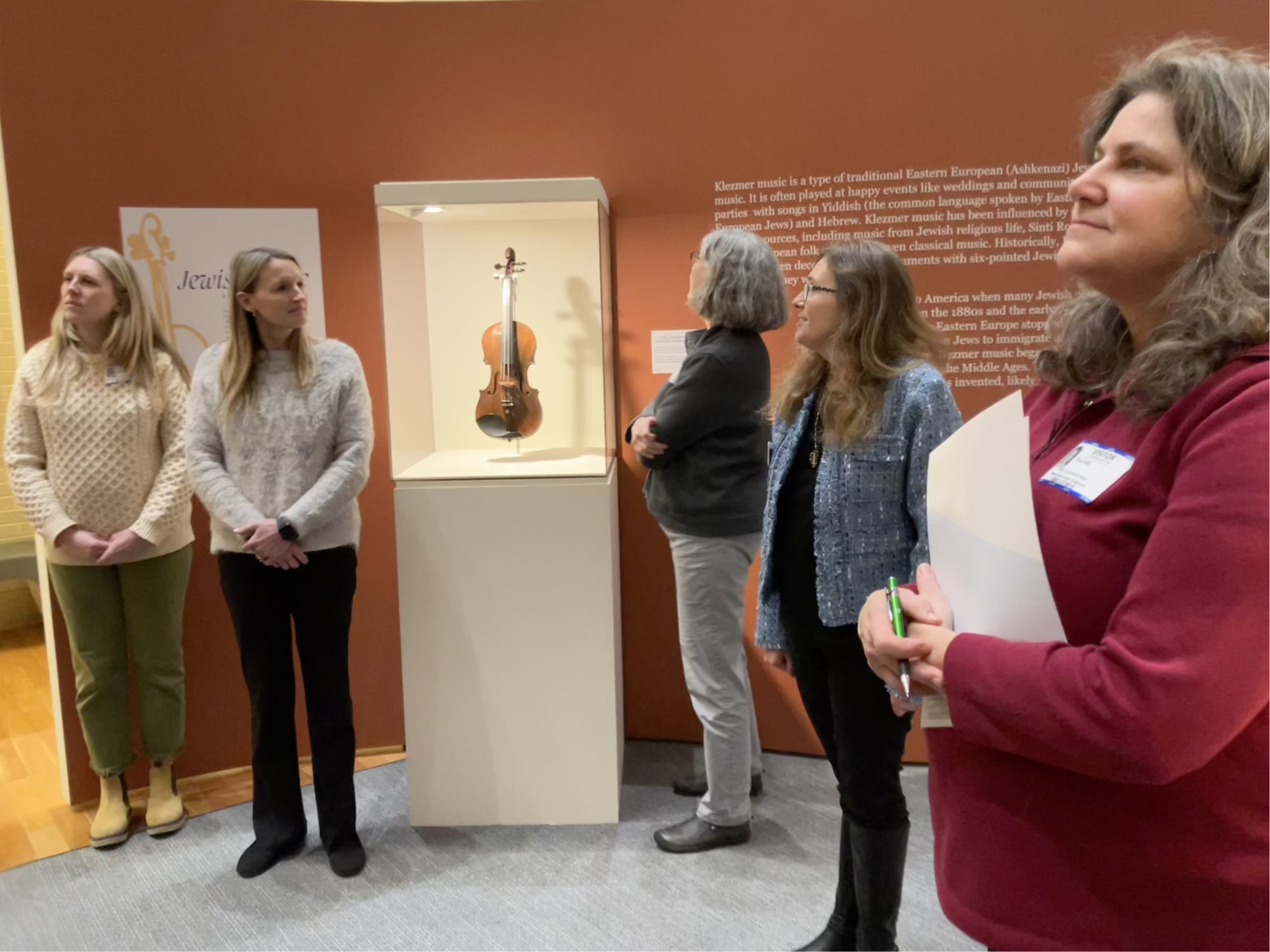 Educators tour Jewish Museum Milwaukee with the Executive Director of the Holocaust Education Resource Center, Samantha Abramson, as part of a professional development workshop.